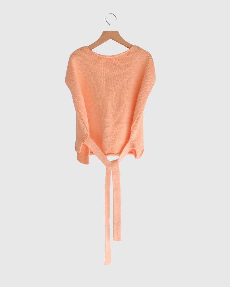 Ribbon knit vest in Pink