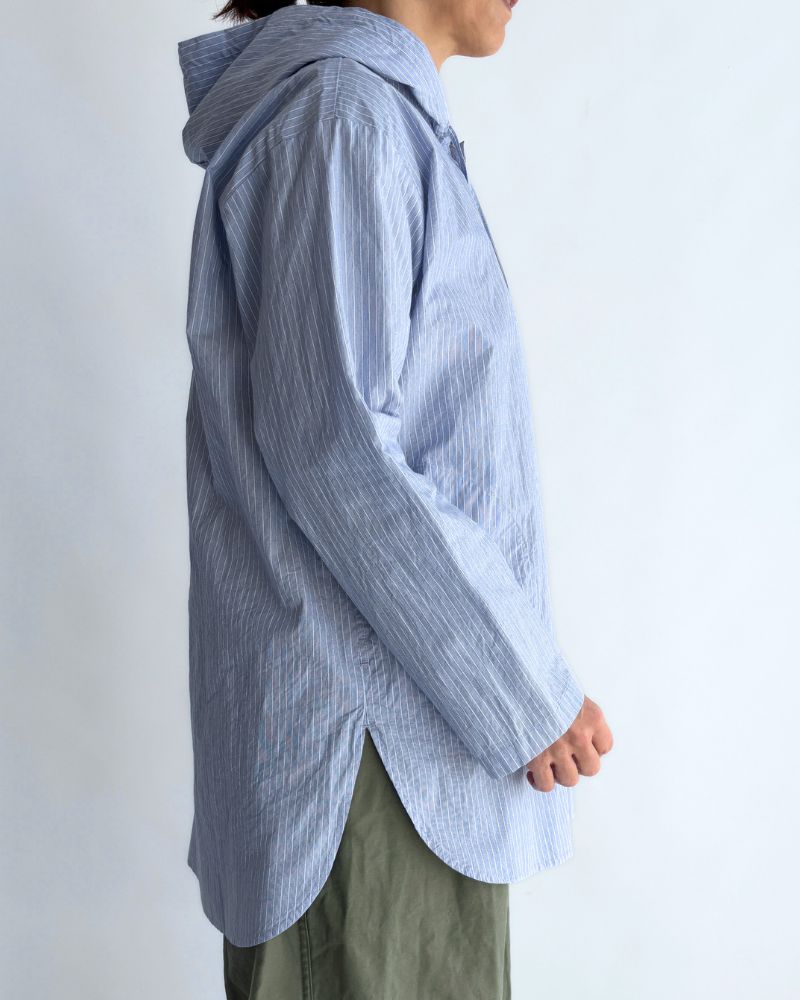 Hoodie shirt in White/Sax Stripe