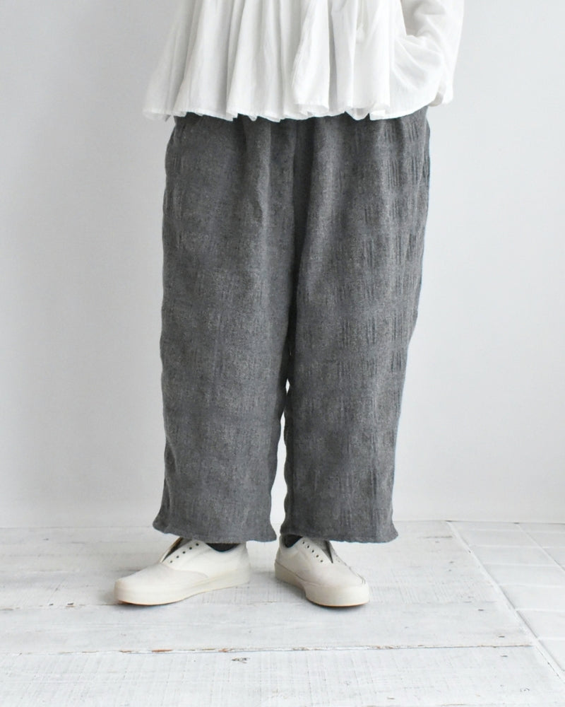 Wool Check Pants in Gray