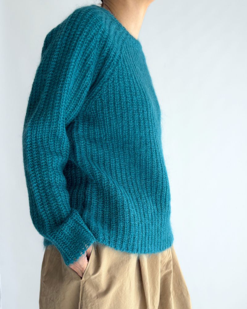 Mohair pullover in Turquoise