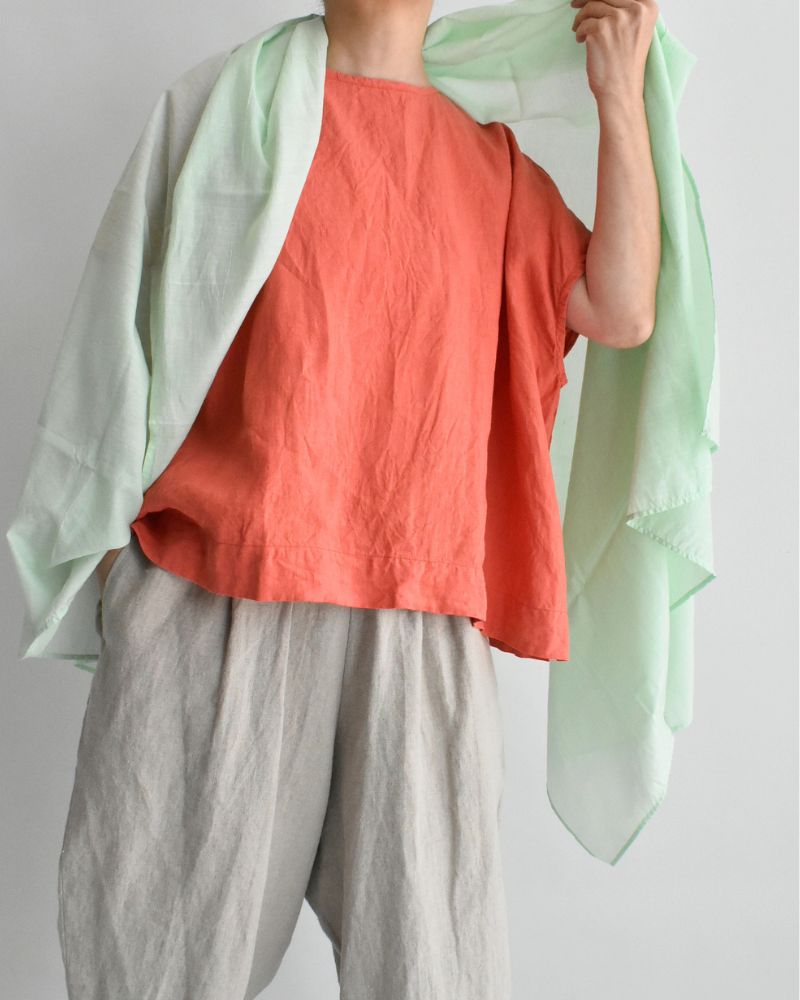 French Linen Pullover in Orange