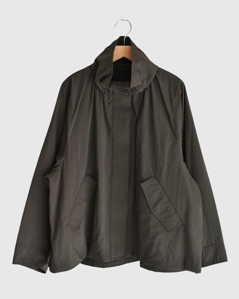 Funnel Neck Jacket in Brown