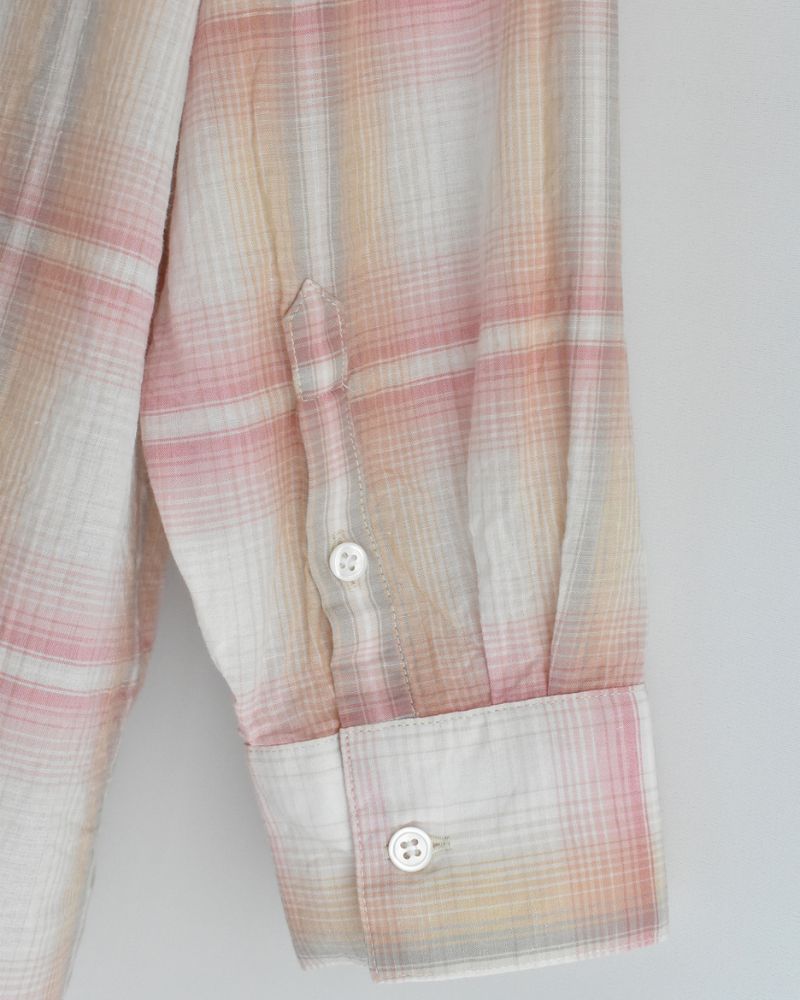 Light Madras Ruffle Blouse in LightPink