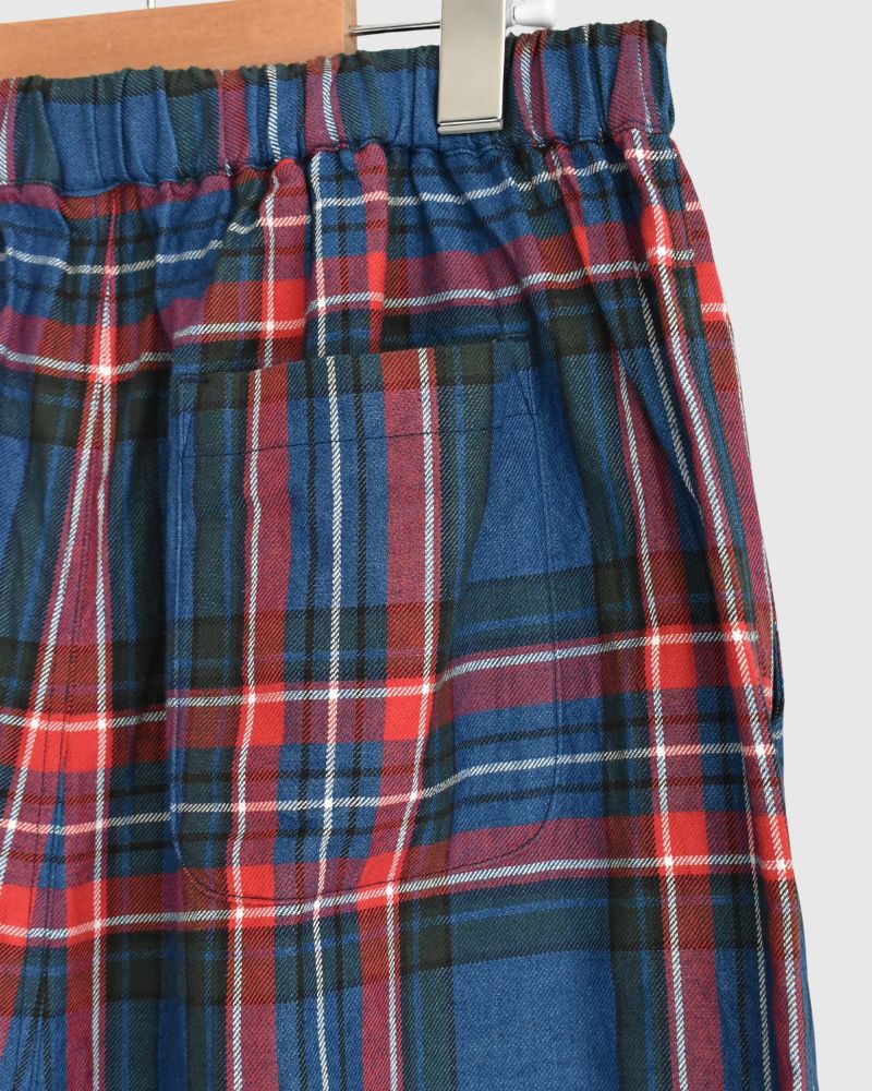 Indigo Tartan Ease Pants in Blue