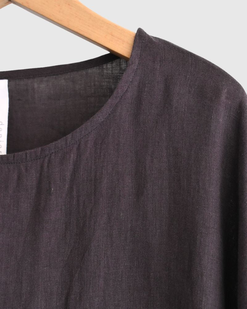 Frill Top Blouse in Brown