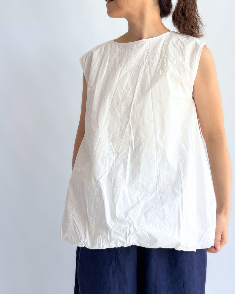 Cotton Balloon Tunic in White