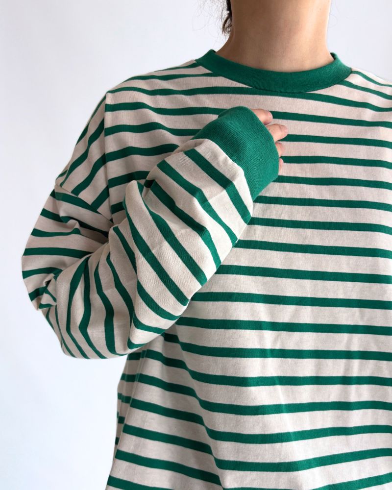 Taco Cotton Striped Long Sleeve T-Shirt Royal in Pink/Green