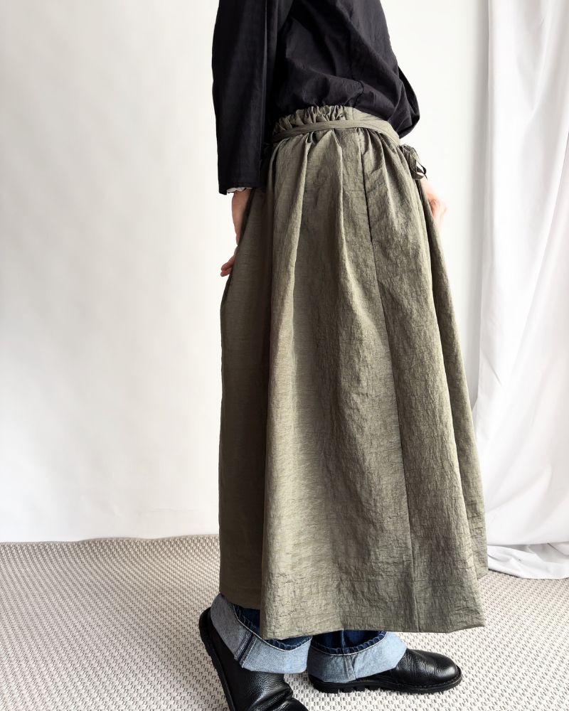 Vintage Cloth Shoulder Strap Skirt in Khaki