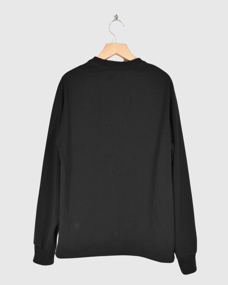 Jersey Crew Neck L/S TEE in Black