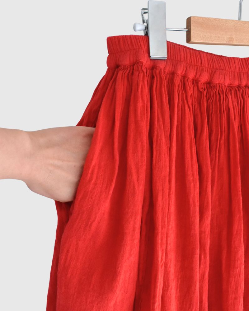 GATHERED SKIRT in DeepRed