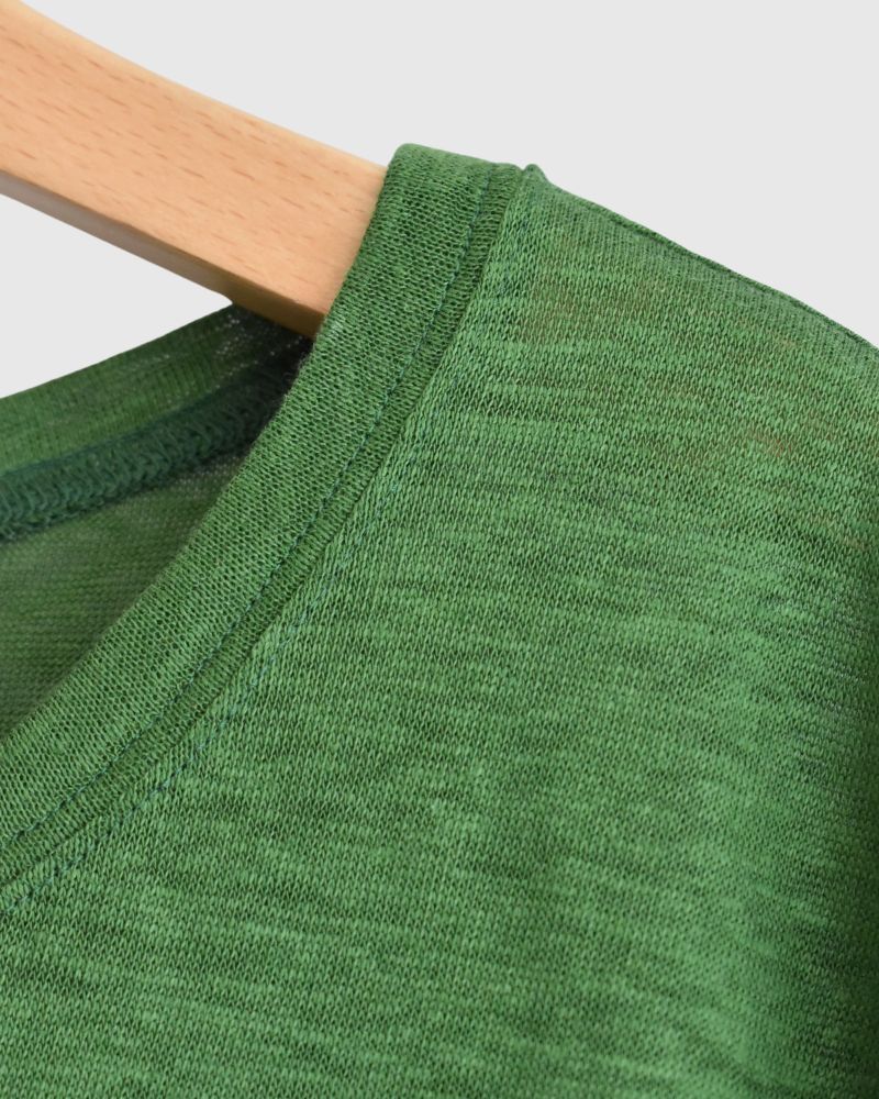 Linen T-shirt in Green