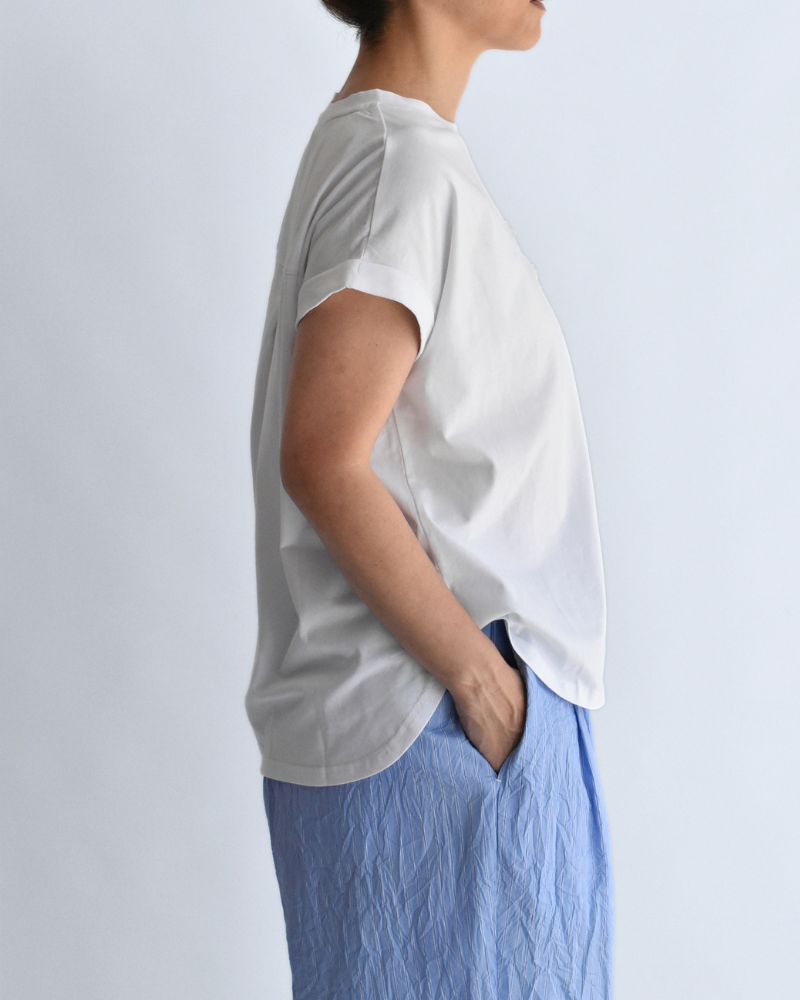 Tulle Embroidered Cotton Jersey Pullover 'NATTI' in OffWhite