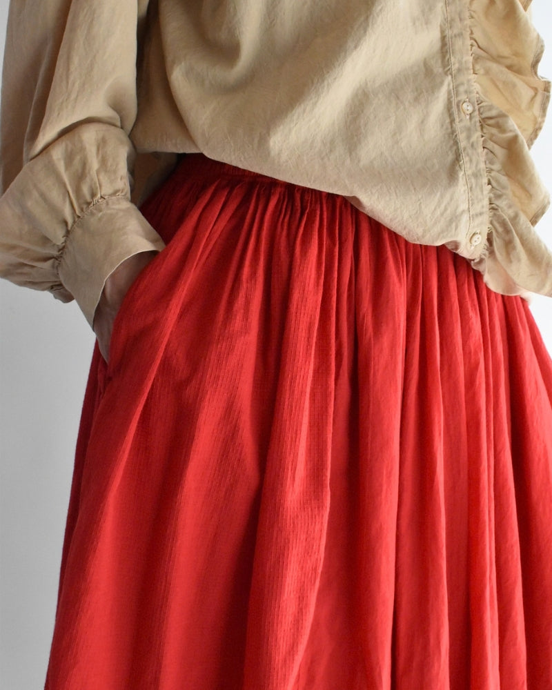 Rajasthan Gathered Skirt in Red