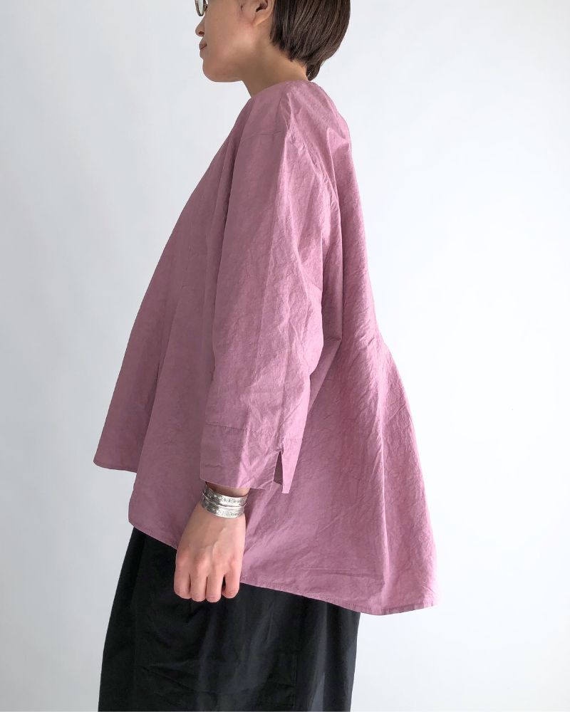 Tucked Blouse in Plum