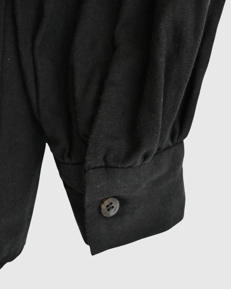 Camille Band Collar Shirt in Black