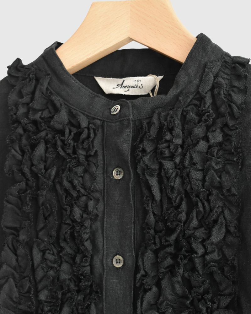 French Linen Shirt in Black