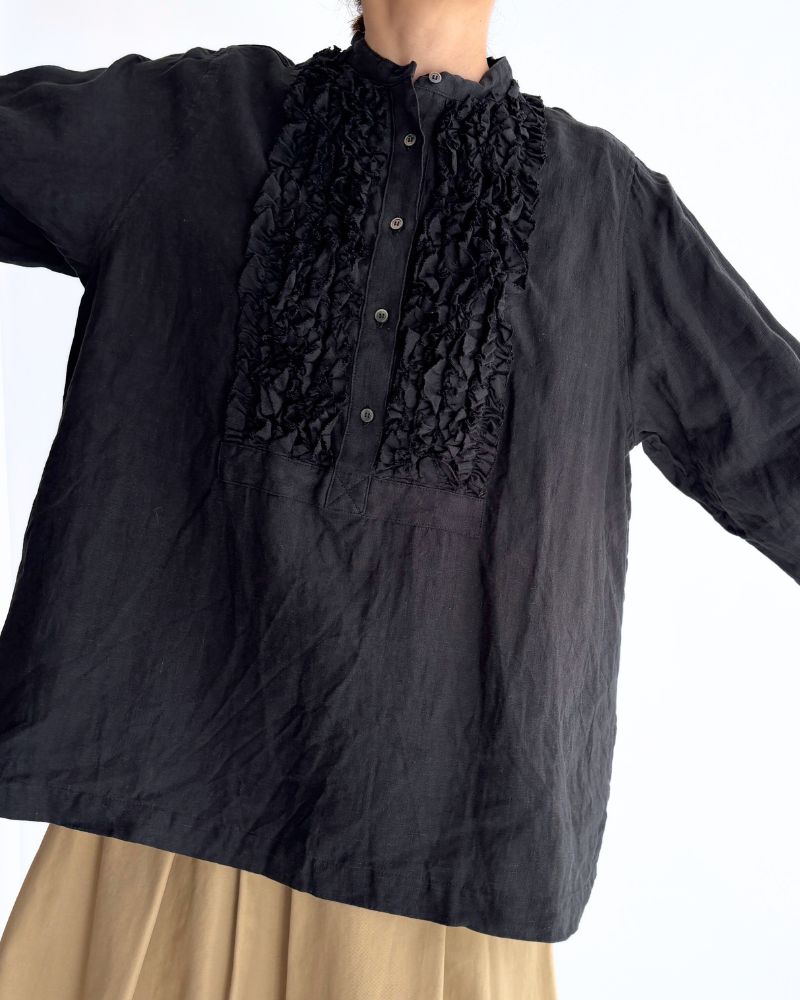 French Linen Shirt in Black