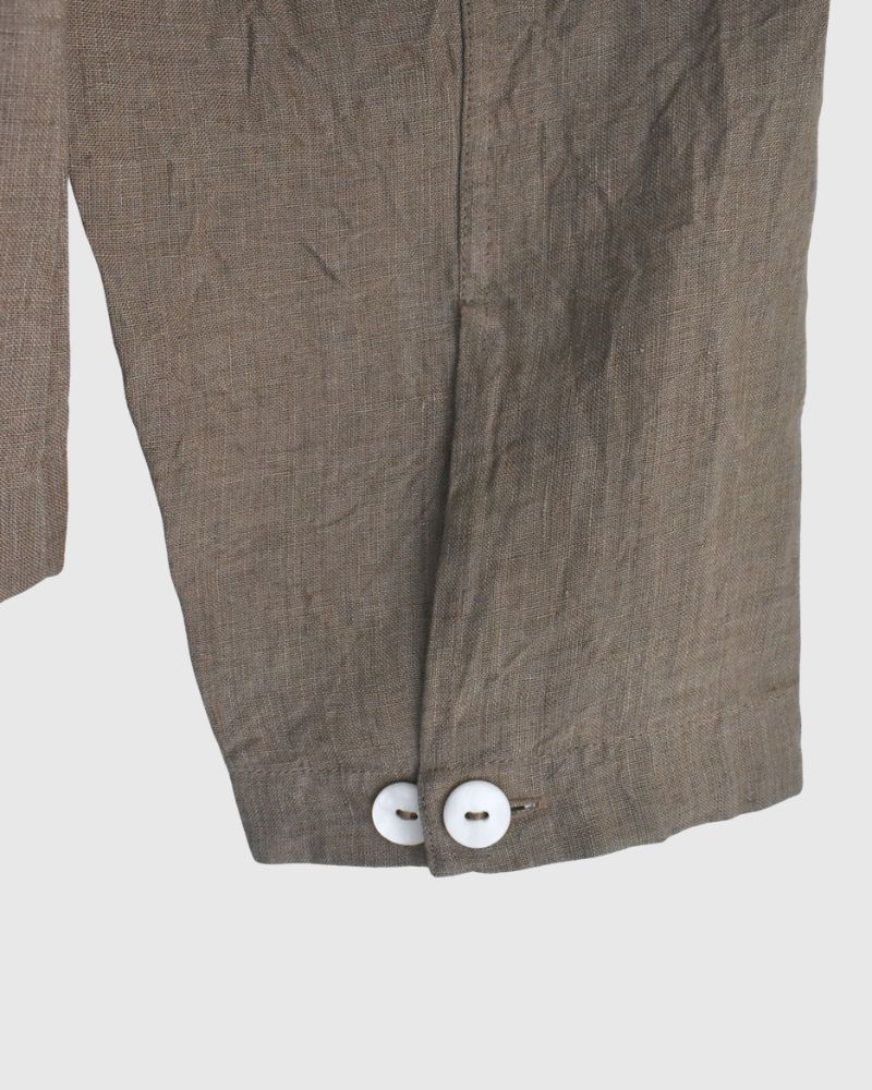 Handwoven 60x60 Linen Jacket in Beige