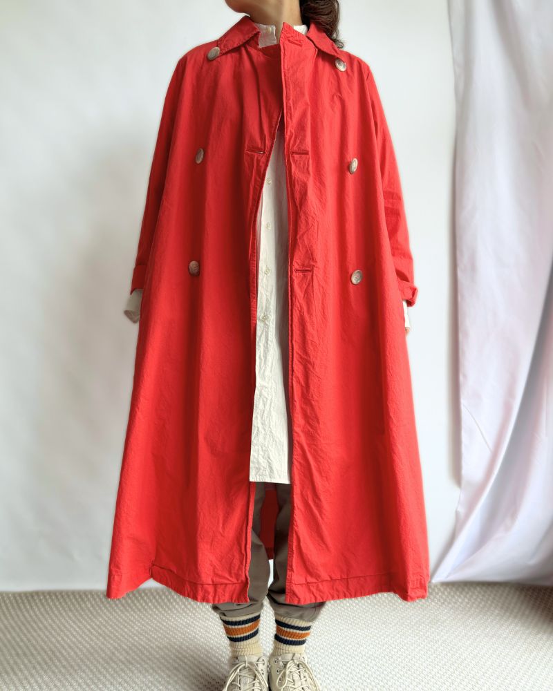 Double Button Coat in OrangeRed