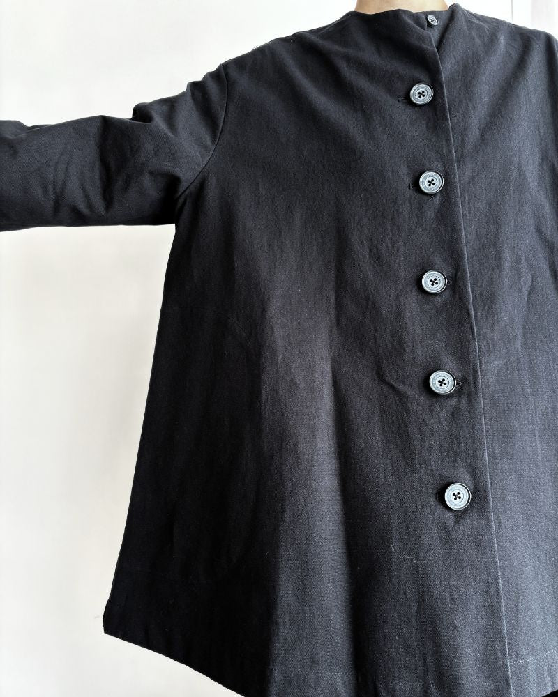 Cotton Washi Square Jacket in Black