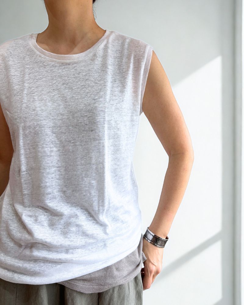 Linen Tank Top in White