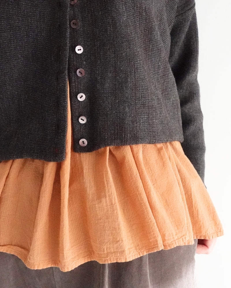 Bottleneck Boiled Wool Knit in Brown