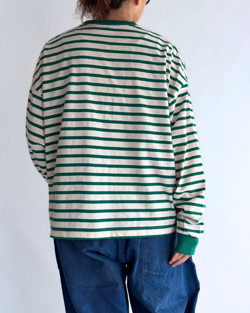 Taco Cotton Striped Long Sleeve T-Shirt Royal in Pink/Green