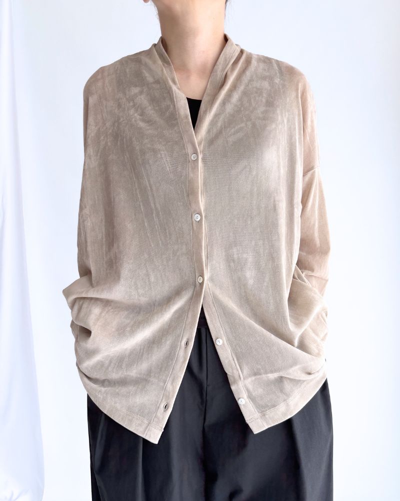 TULLE FLOCKY Cardigan in Beige