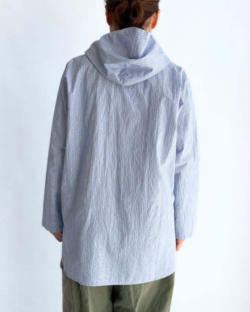 Hoodie shirt in White/Sax Stripe