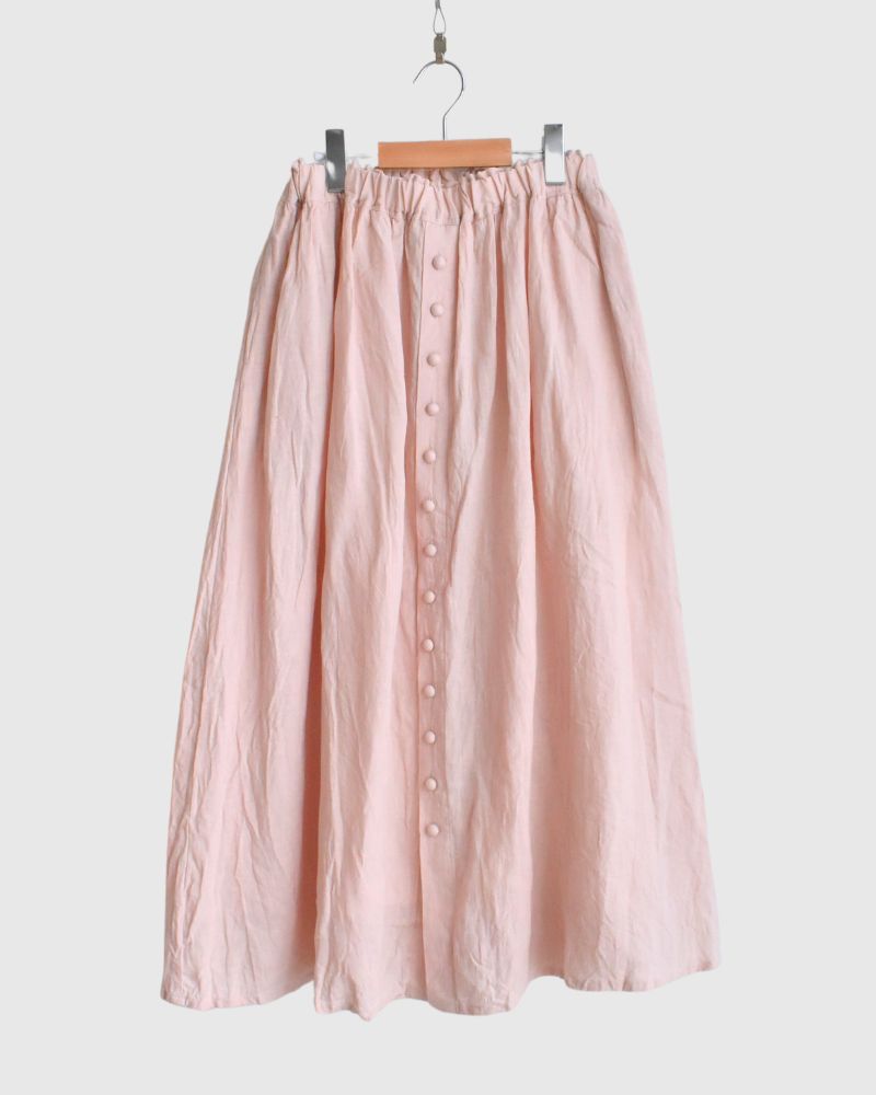 French Linen Skirt in Pink