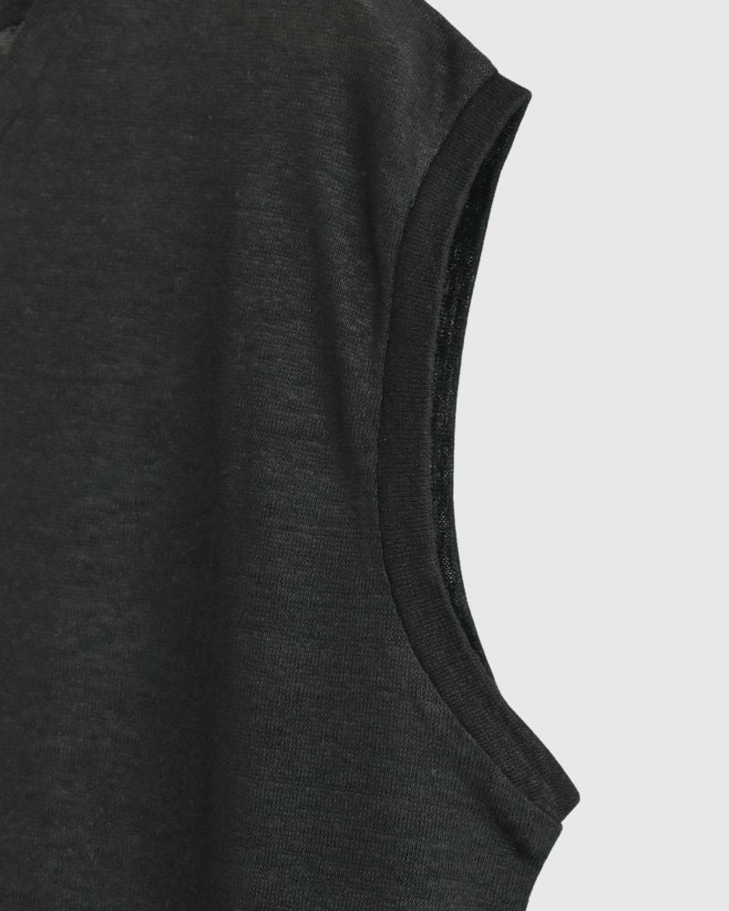 Linen Tank Top in Black