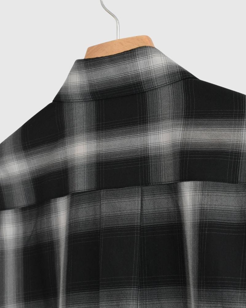 DORIS-W Frill Blouse in GrayCheck