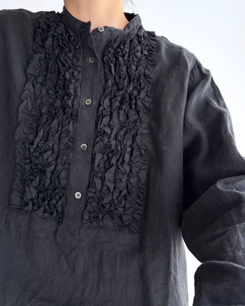 French Linen Shirt in Black