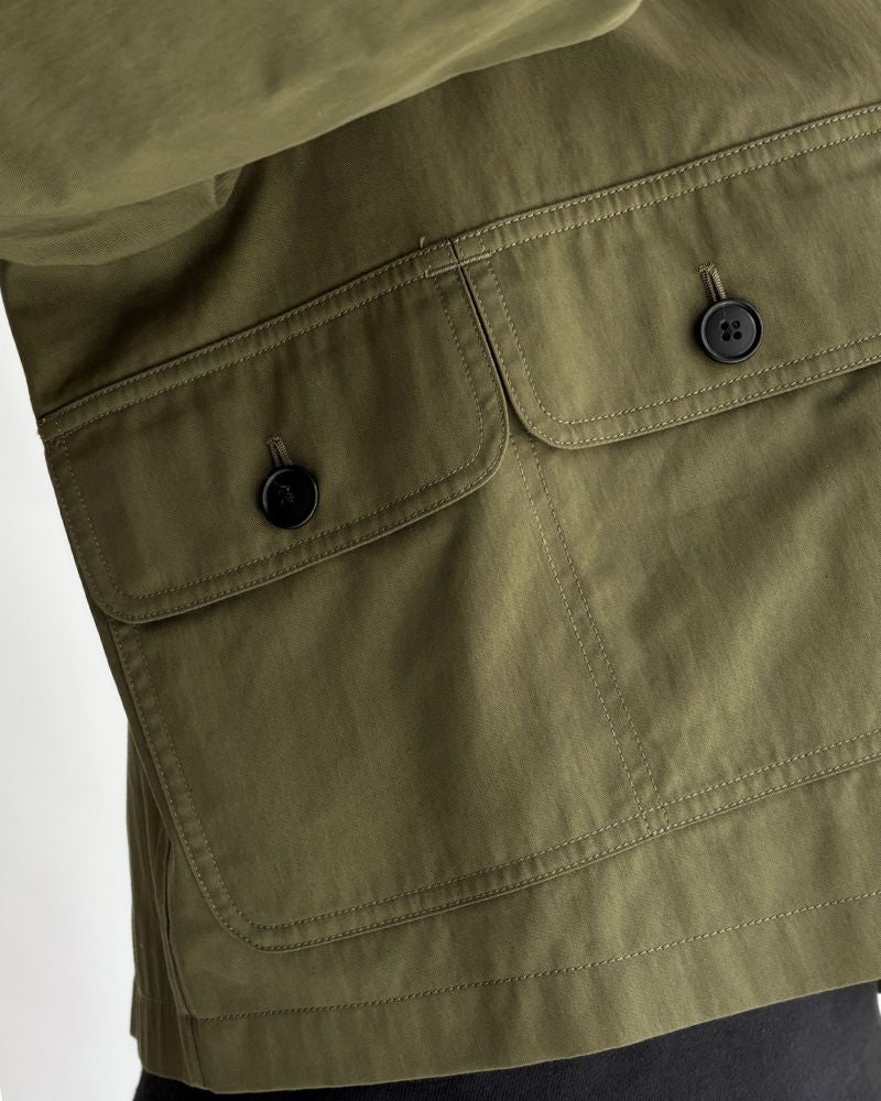 ROCKY-GABA Collarless Jacket in Khaki