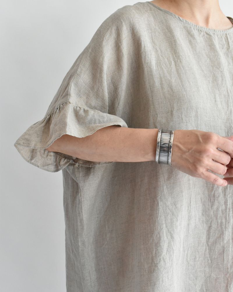 Frill Top Blouse in Natural