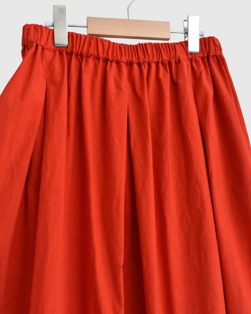 Easy Tuck Skirt in Orange