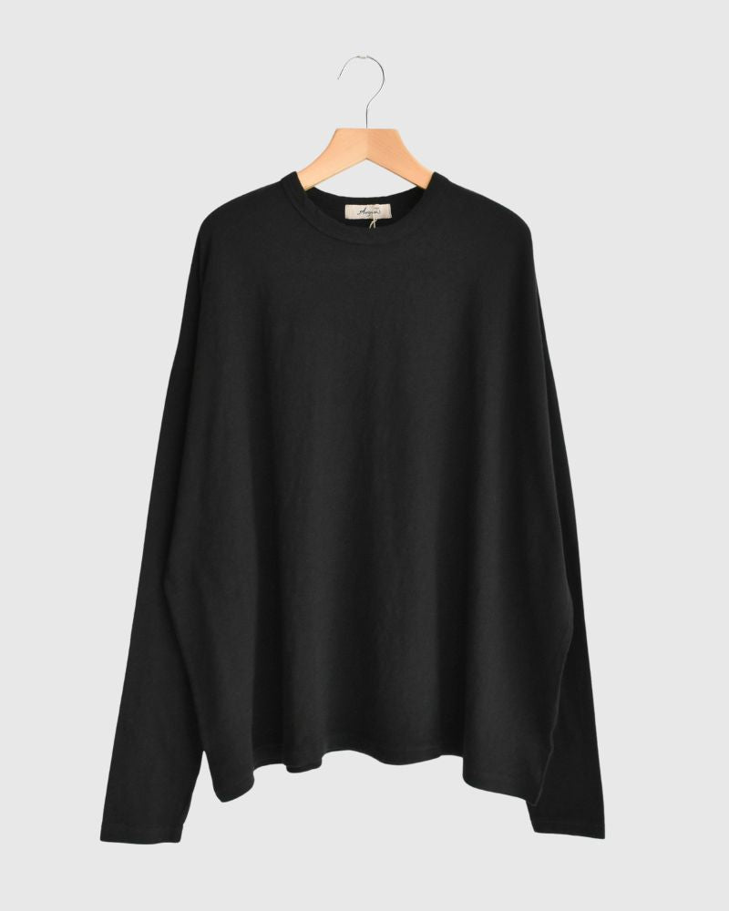 Jersey Loose Pullover in Black
