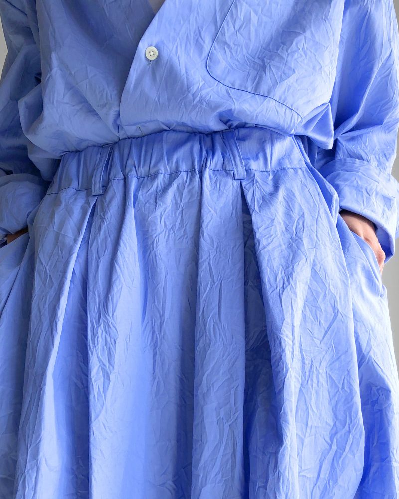 MIRA-CC Tuck Skirt in Sax