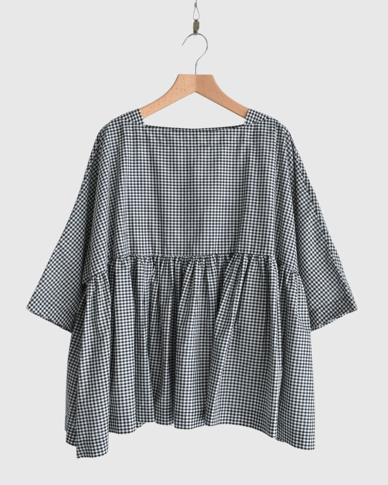 Ruffle Top in BlackGingham