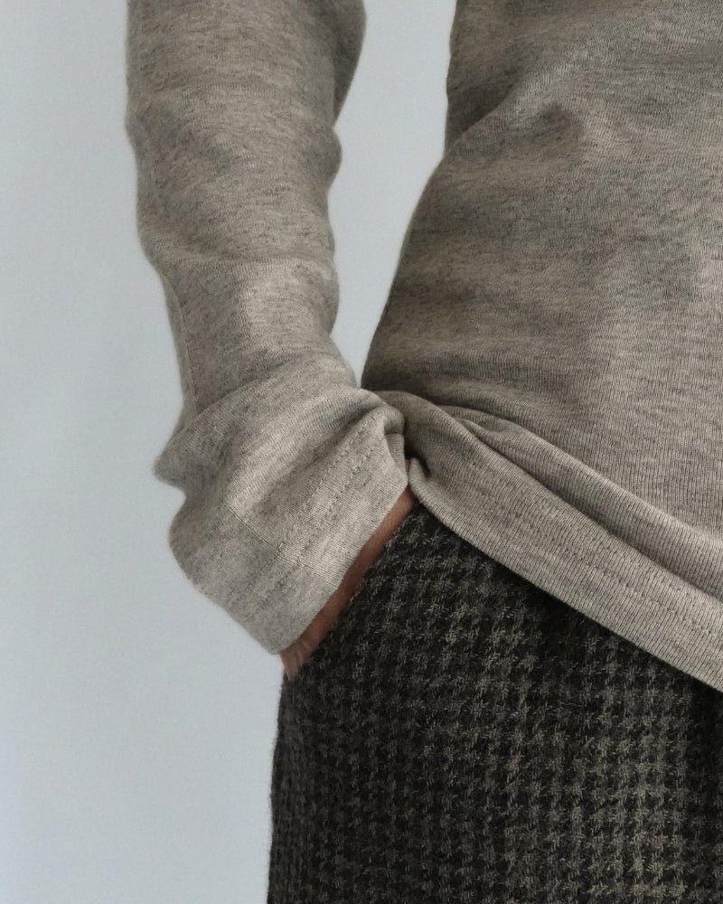 Yak Crew-Neck Pullover in Greige