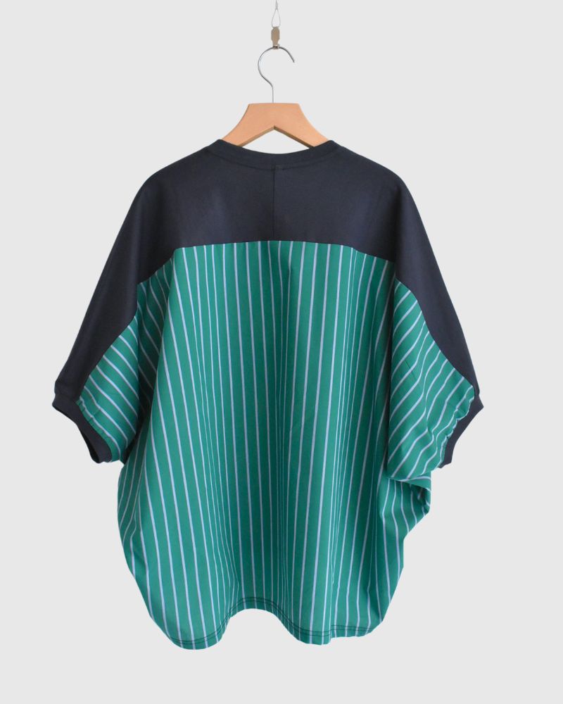 Design combination top 'SALOW' in Navy/Green