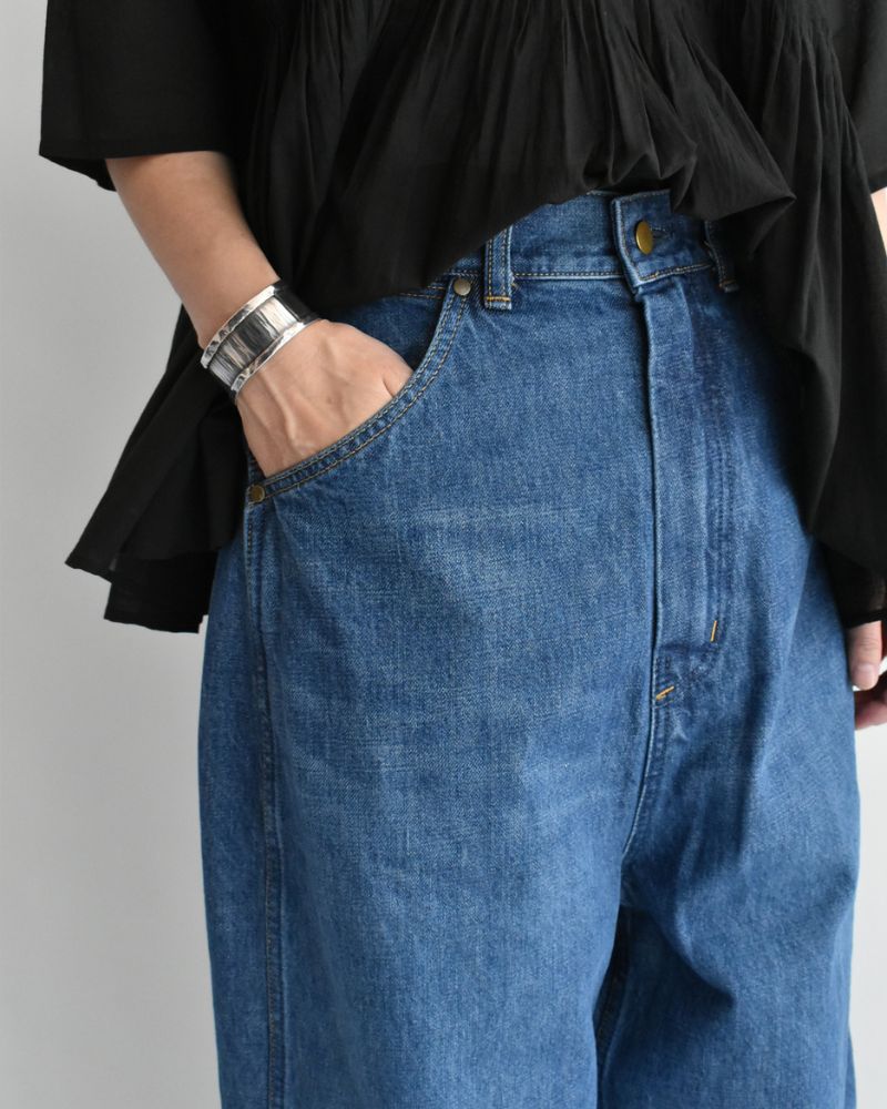 13oz Uneven Yarn Buggy Denim Pants in VintageWash