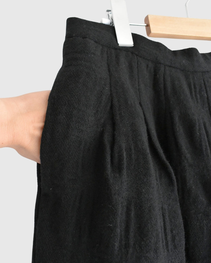 Wool Check Pants in Black