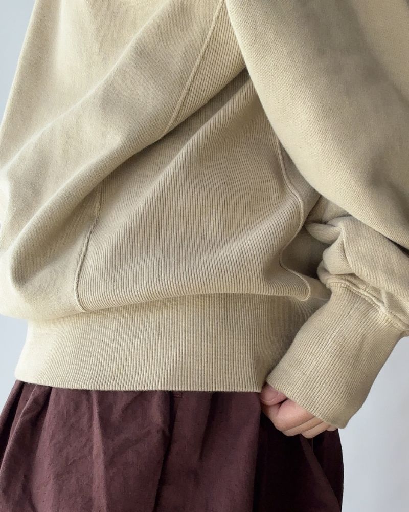 FRENCH TERRY PIGMENT PULLOVER in Beige