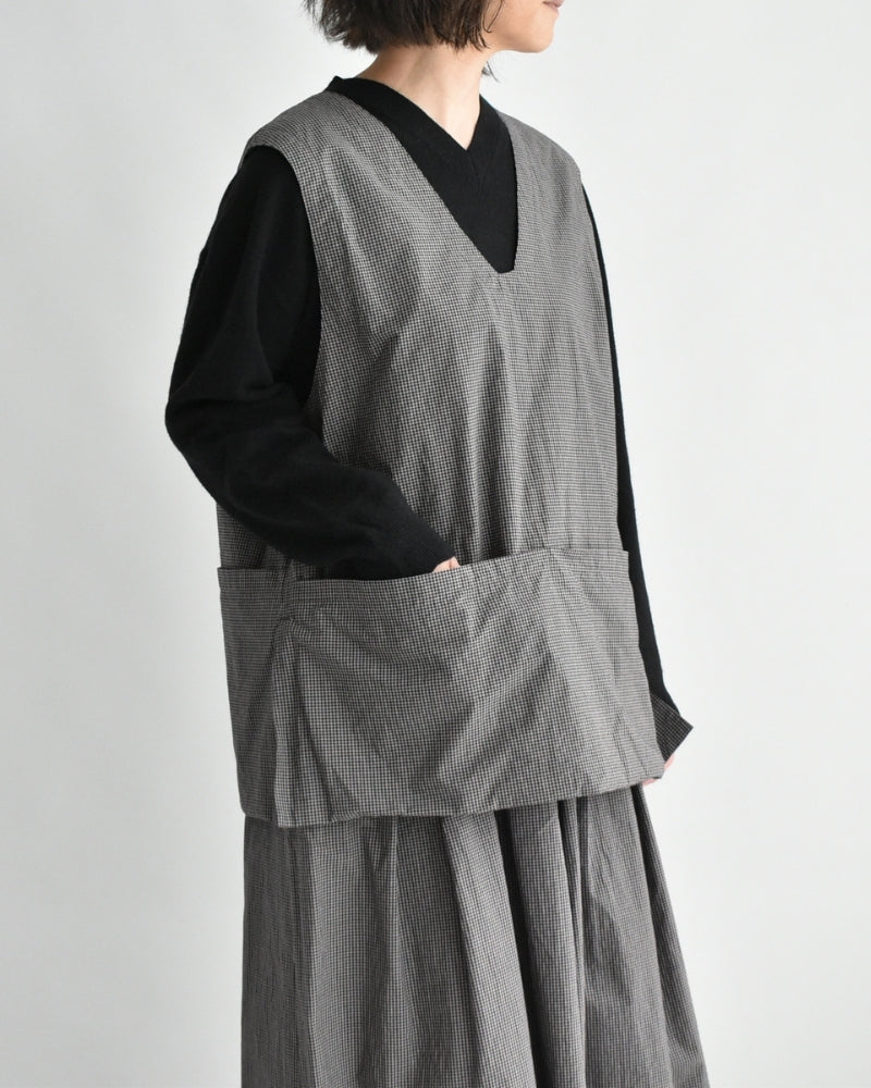 Work Pullover Vest in BrownGingham