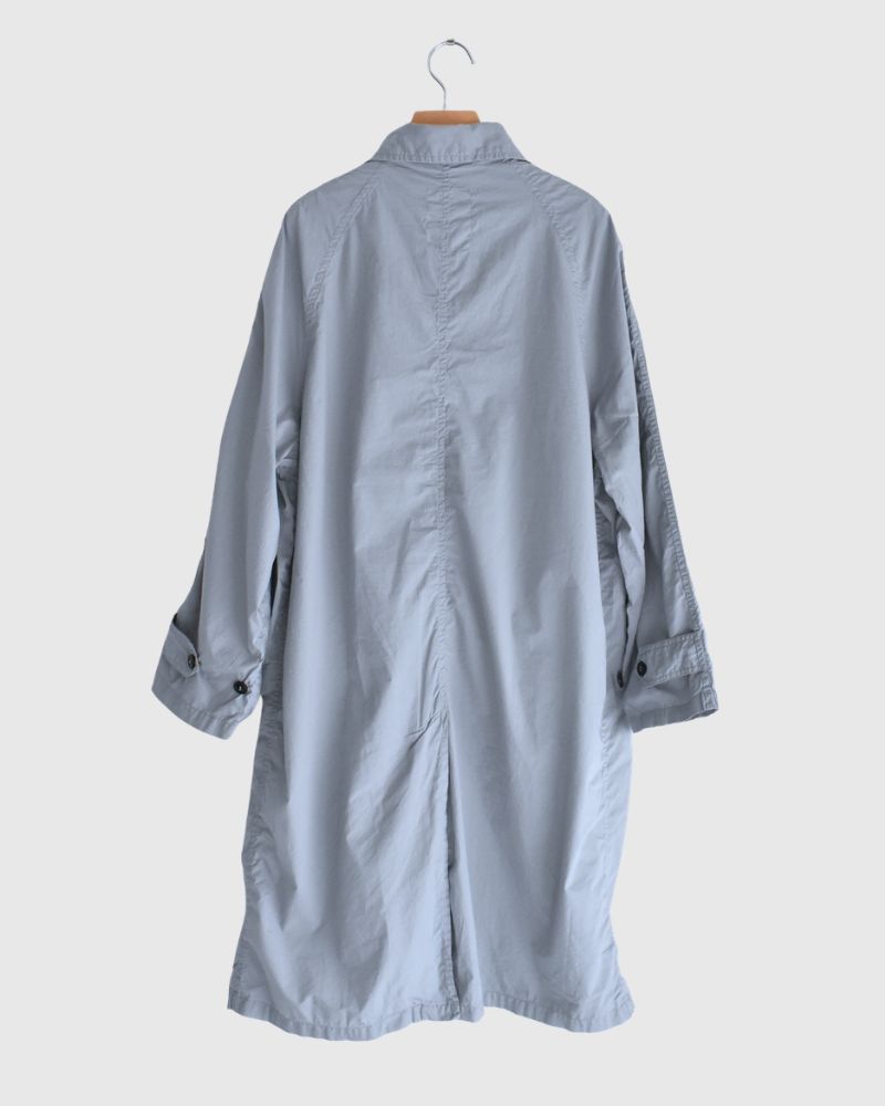 60s COTTON POPLIN OVERDYE BALMACAAN COAT in Blue
