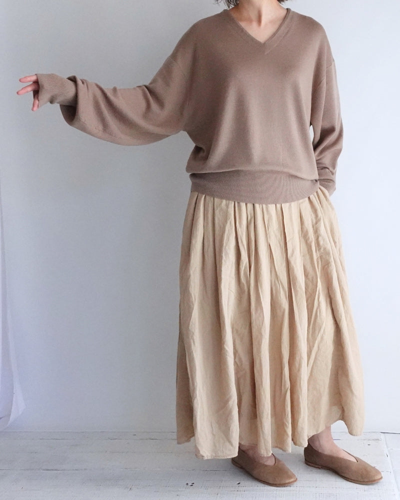 Deep V-Neck Sweater in Mocha