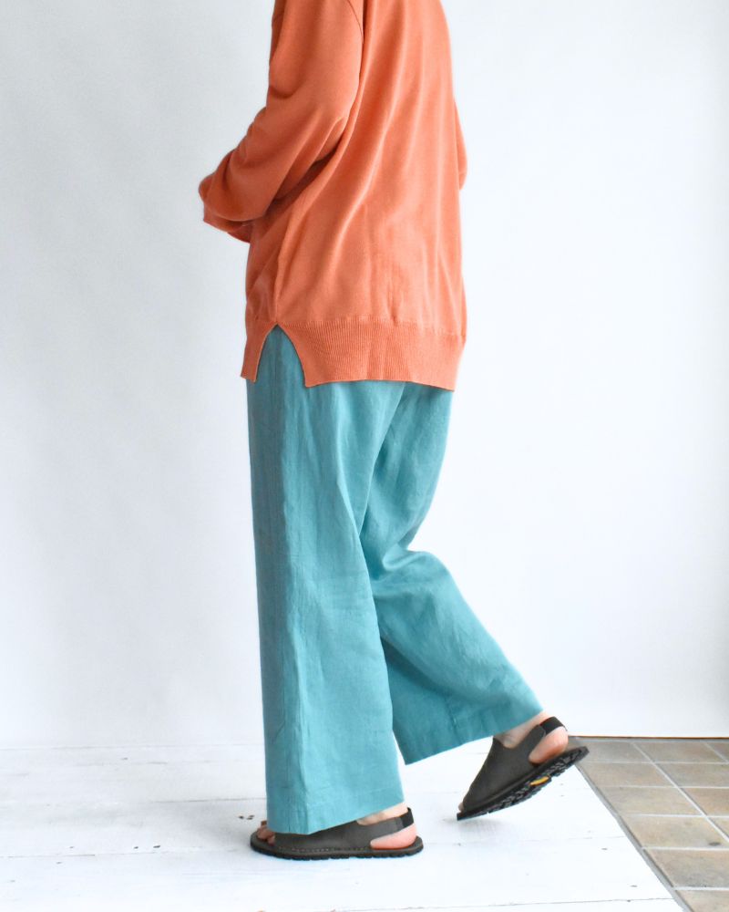 Colored Linen Pants in Turquoise