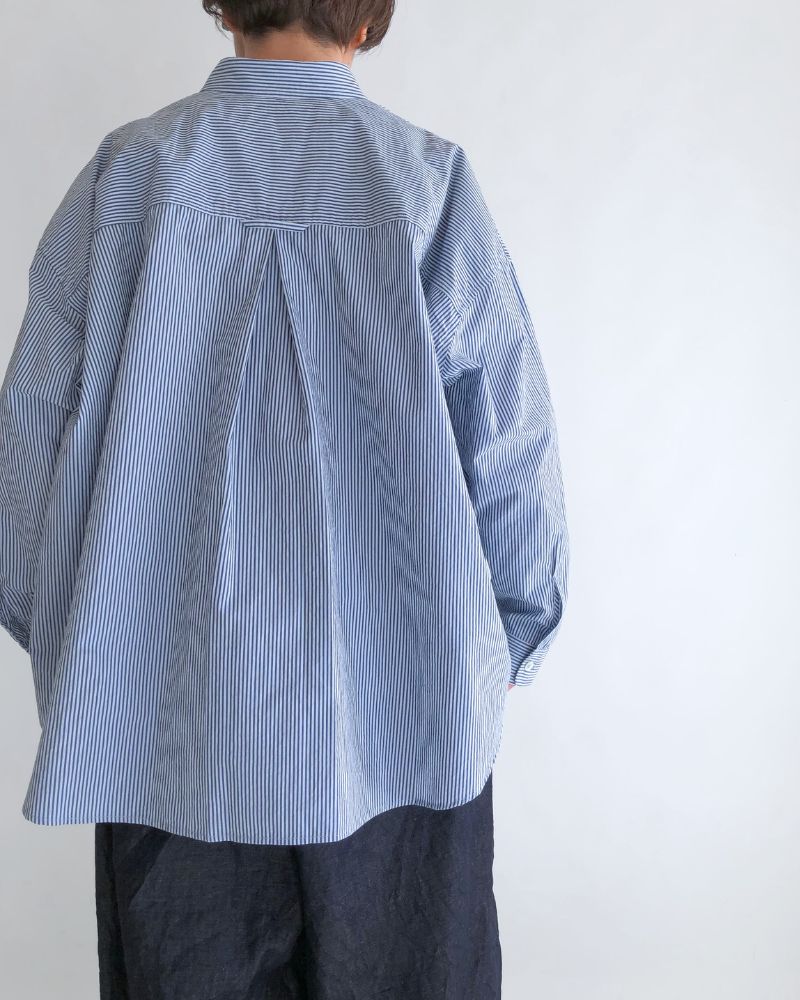 Regular Collar Big Shirt in Sax/Navy