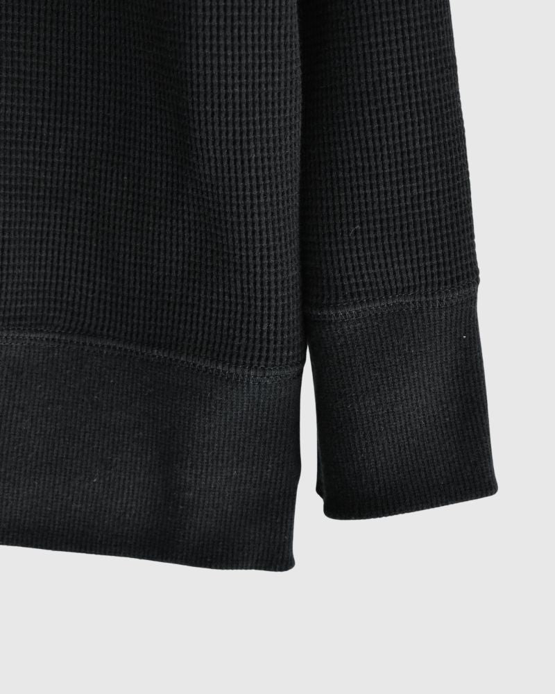 Waffle Long Sleeve Tee in Black